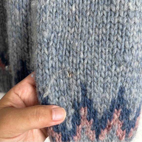 David Grains VTG Sweater Large? Cardigan Wool Icelandic Lopi Nordic Fair Isle - Picture 10 of 11